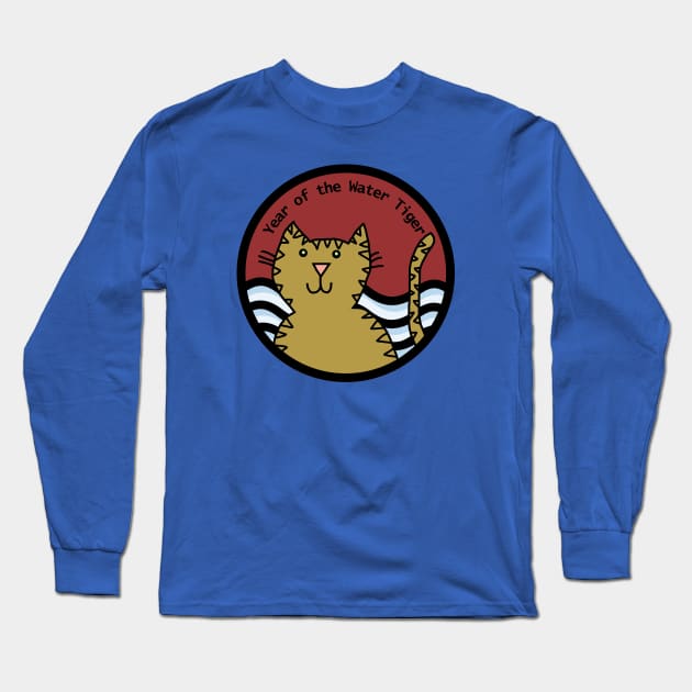 Cute Year of the Tiger Water Long Sleeve T-Shirt by ellenhenryart